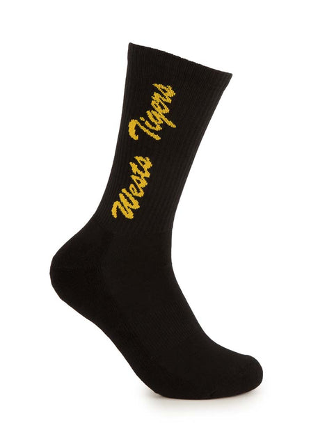 Wests Tigers Black Sneaker Sock 2 Pack