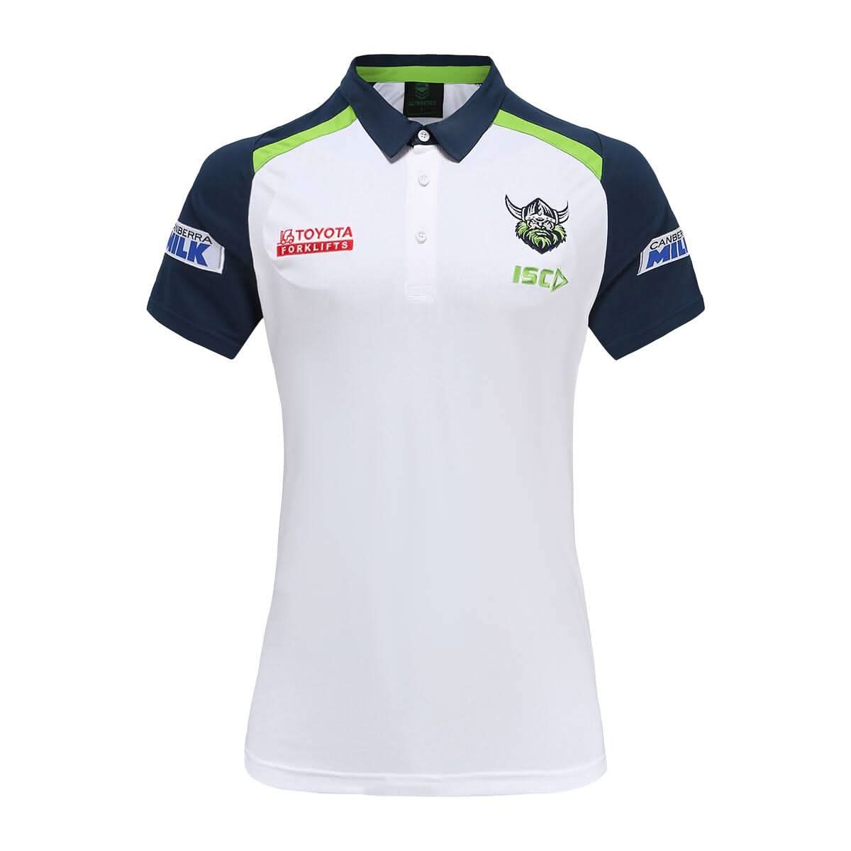 Canberra Raiders 2022 Team Polo White - Navy - Ladies - Jerseys Megastore