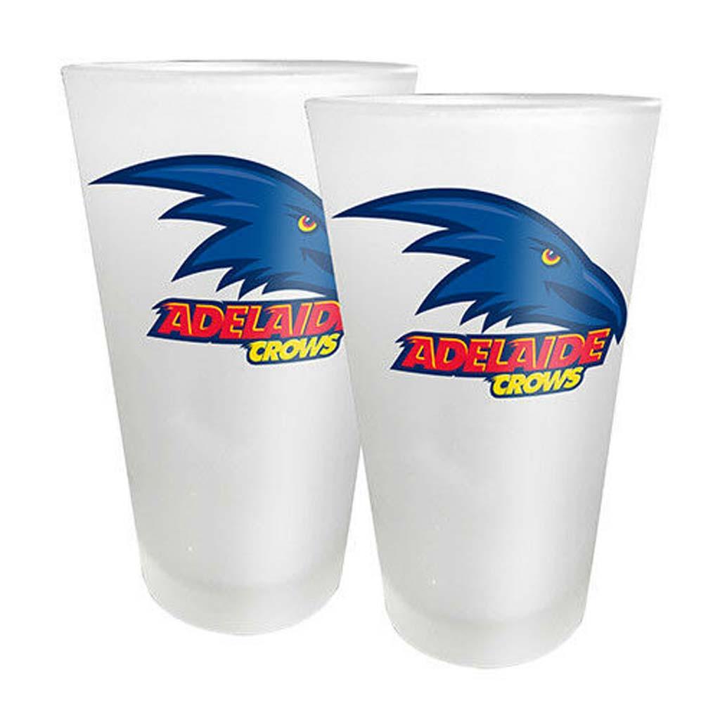 Adelaide Crows Set of 2 Frosted Conical Glasses - Jerseys Megastore