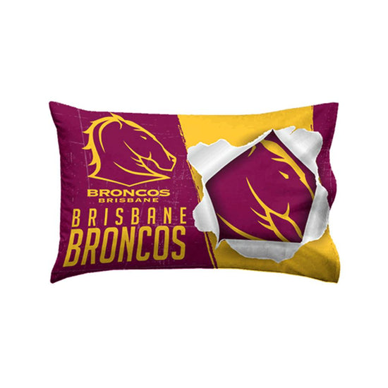 Brisbane Broncos Single Pillow Case - Jerseys Megastore