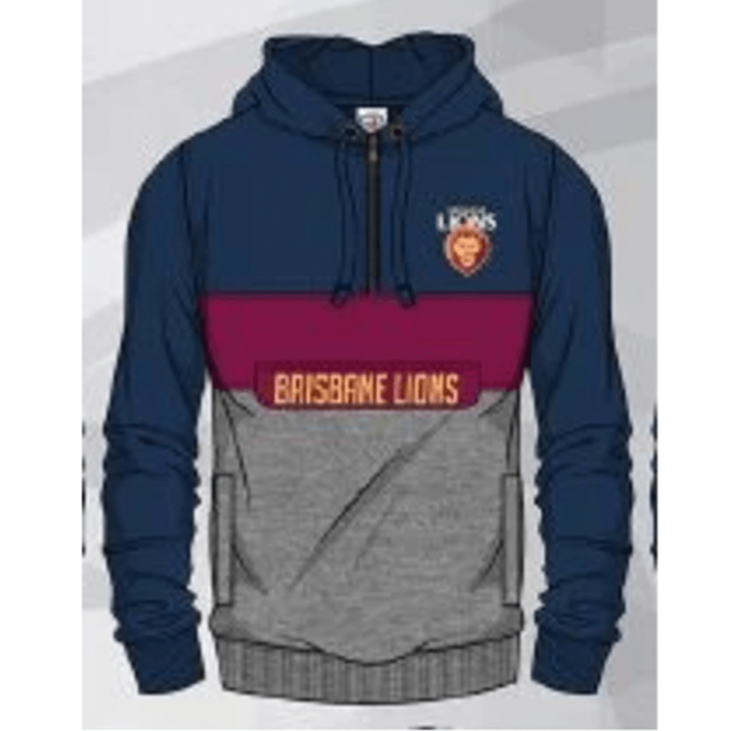 Brisbane Lions Mens Colour Block Hoodie - Jerseys Megastore