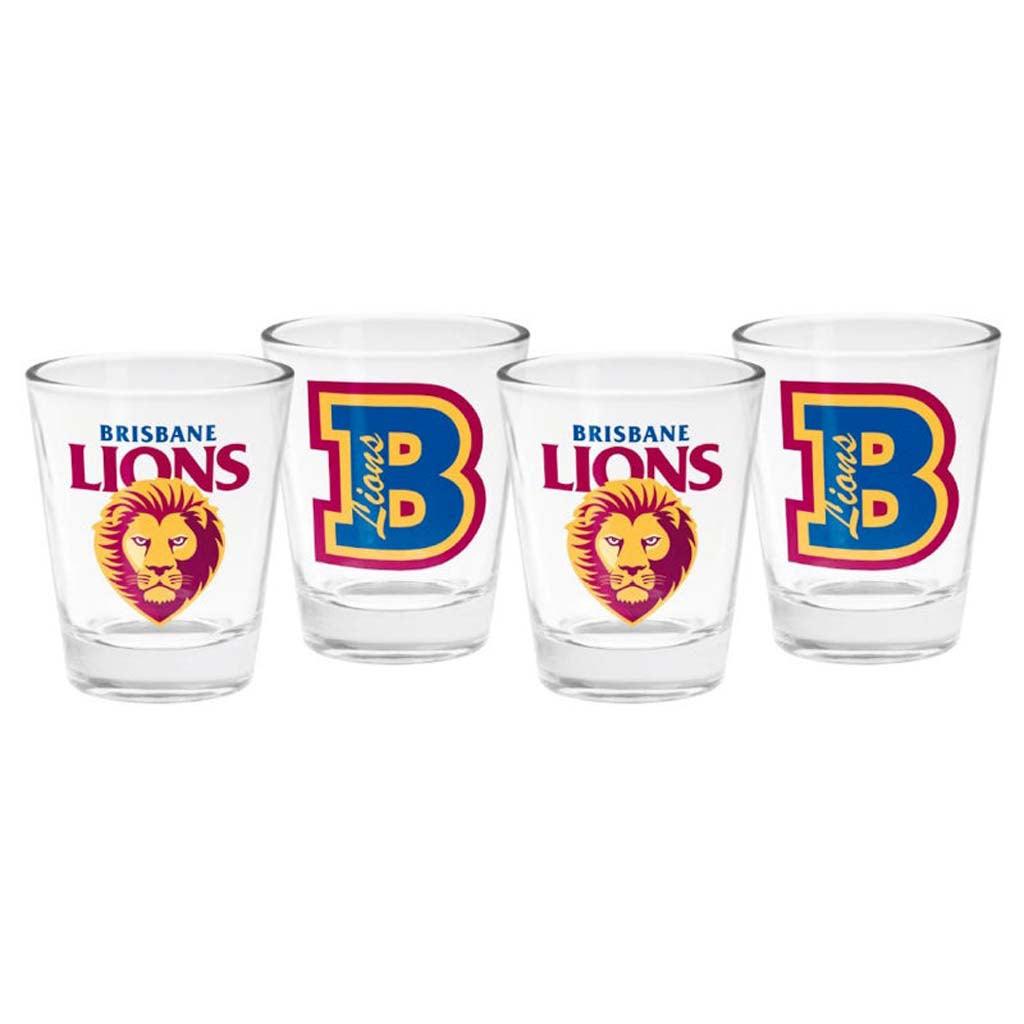 Brisbane Lions Set of 4 Shot Glasses - Jerseys Megastore
