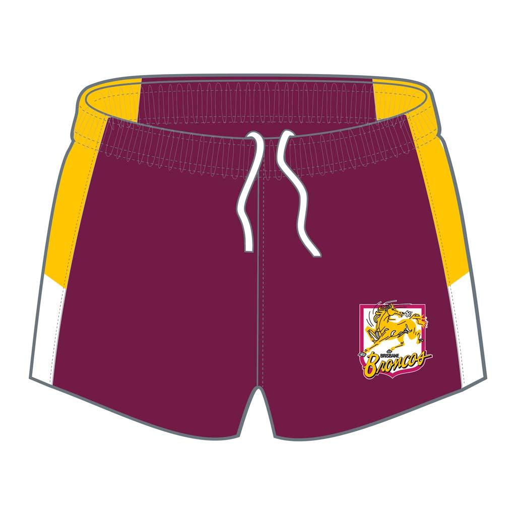 Brisbane Broncos Retro Supporter Shorts - Jerseys Megastore
