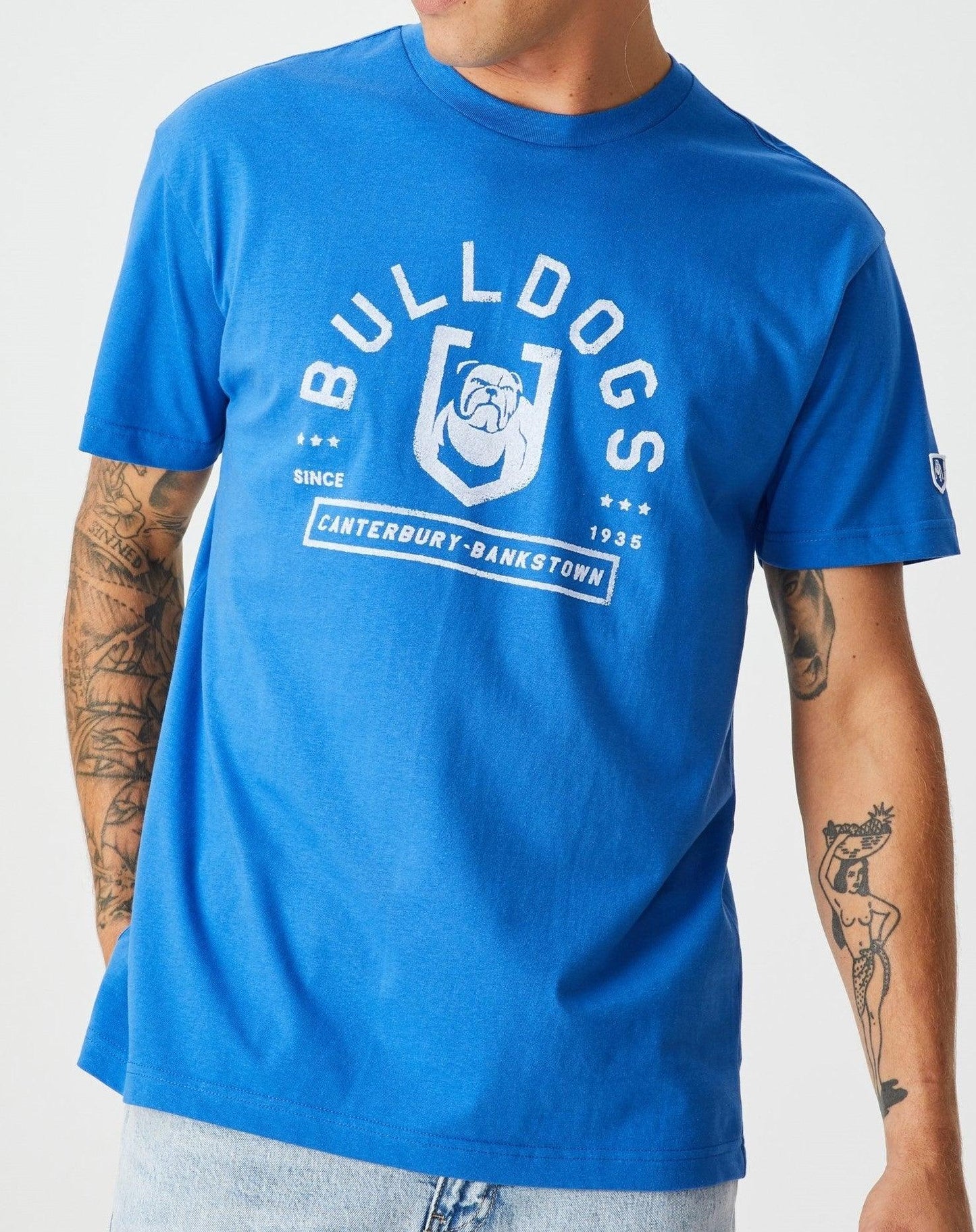 Canterbury Bulldogs Flocked Team Tee - Jerseys Megastore