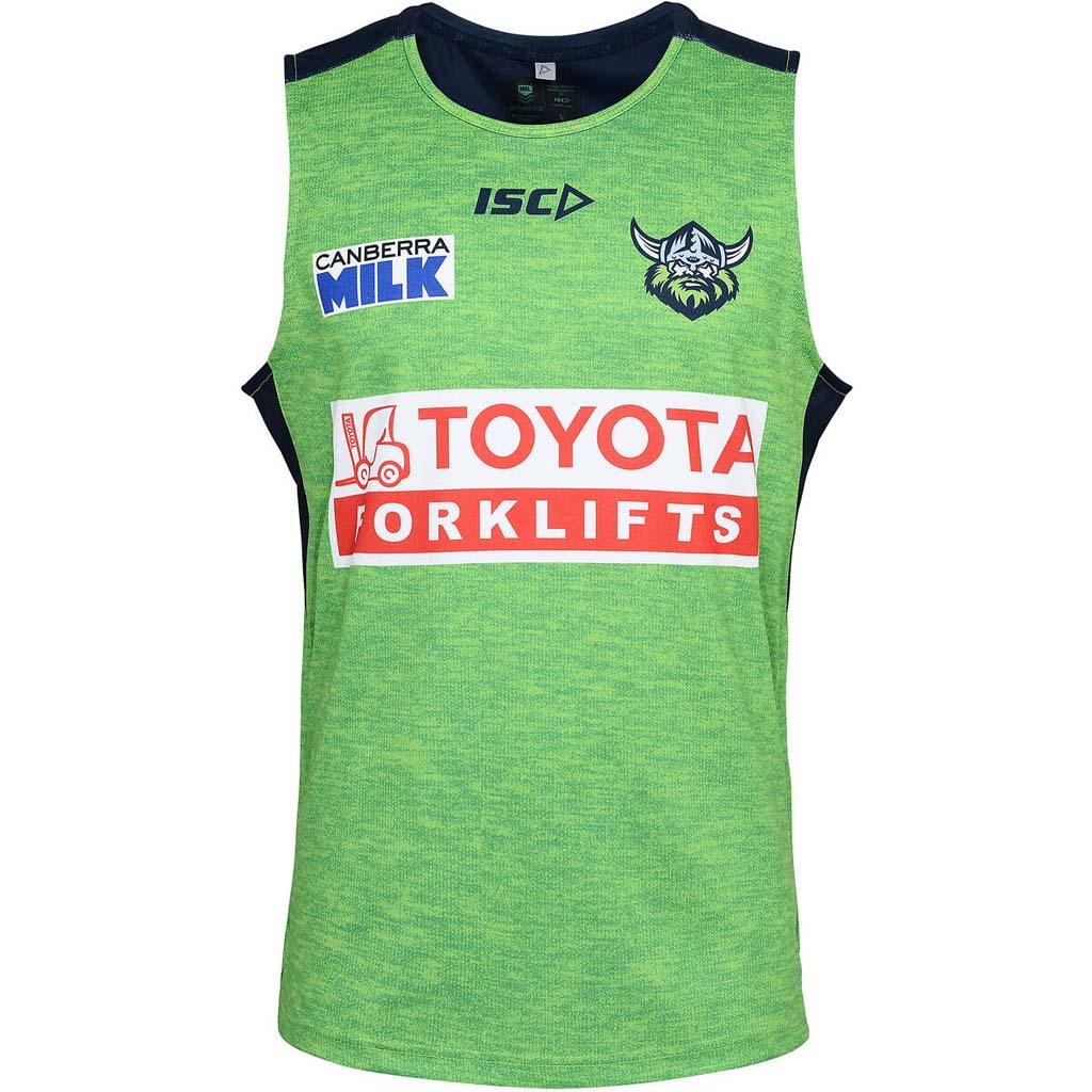 Canberra Raiders 2023 Training Singlet Green-Navy - Jerseys Megastore