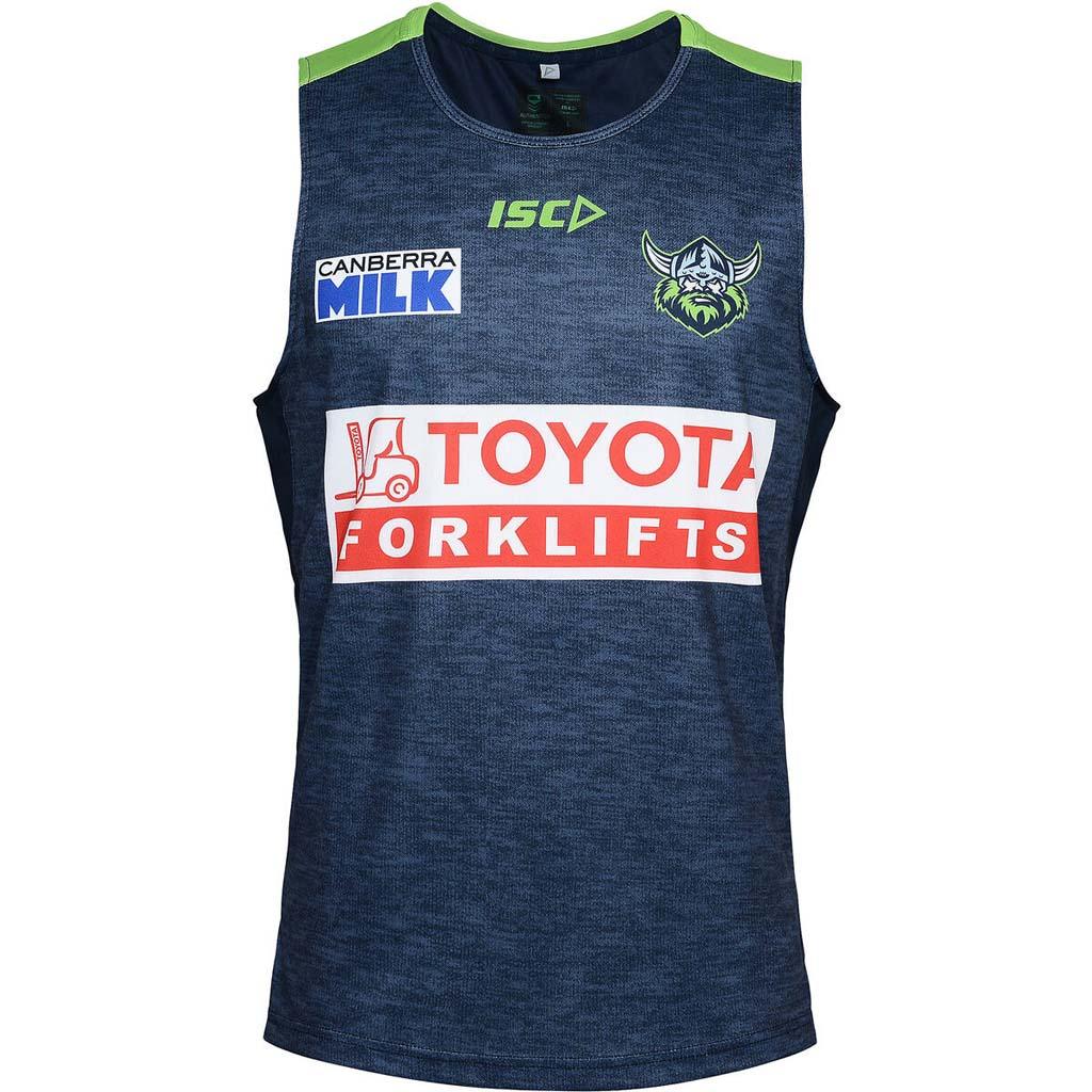 Canberra Raiders 2023 Training Singlet Navy-Green - Jerseys Megastore