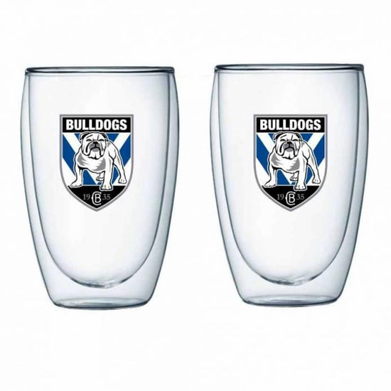 Canterbury Bulldogs Set of 2 Double Wall Glass - Jerseys Megastore
