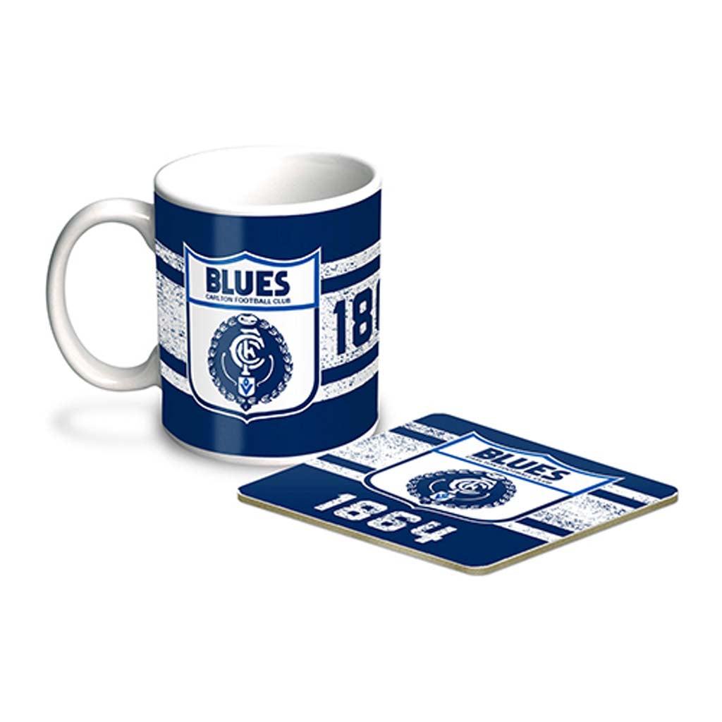 Carlton Blues Heritage Mug and Coaster Set - Jerseys Megastore