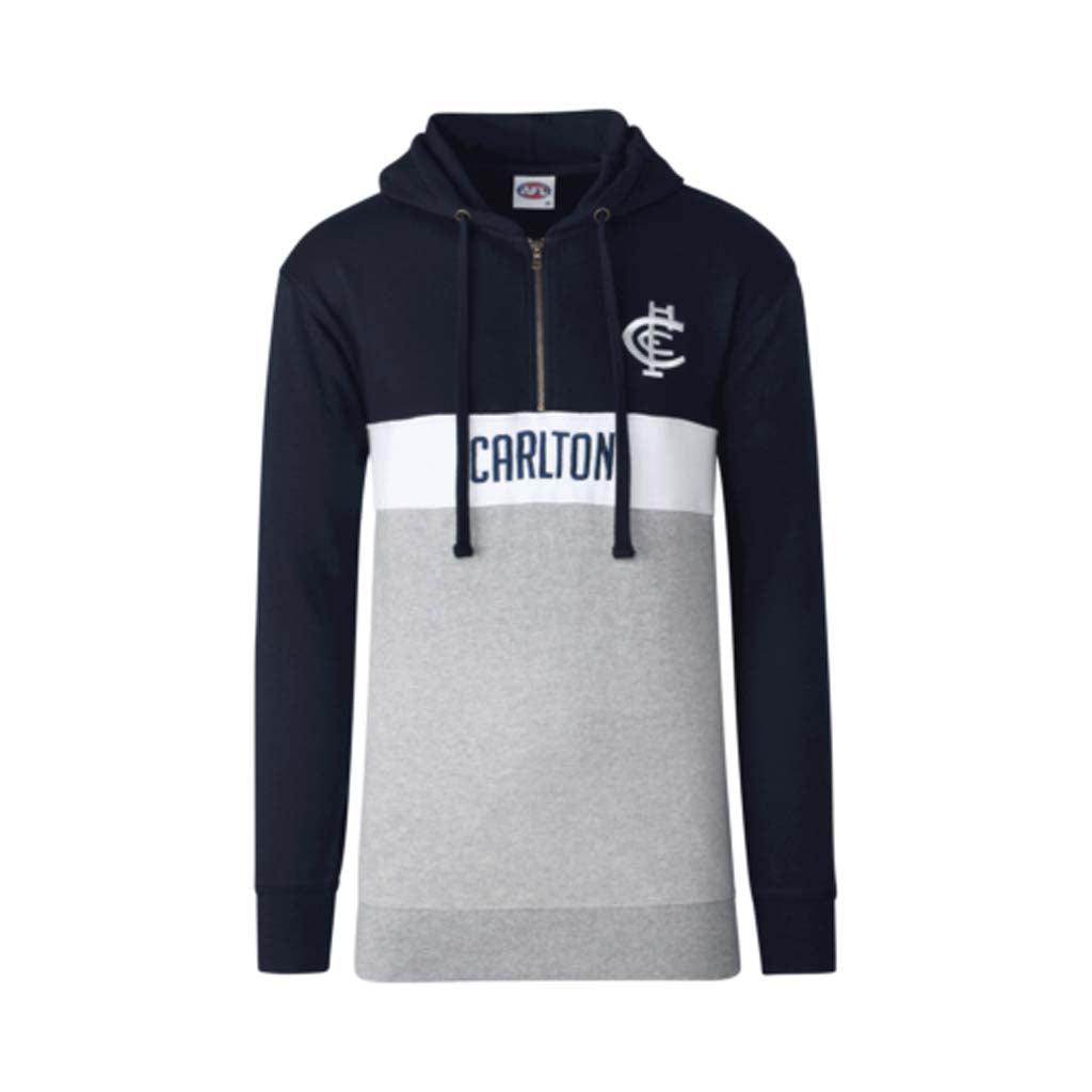 Carlton Blues Mens Colour Block Hoodie - Jerseys Megastore