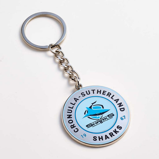 Cronulla Sharks Round Keyring