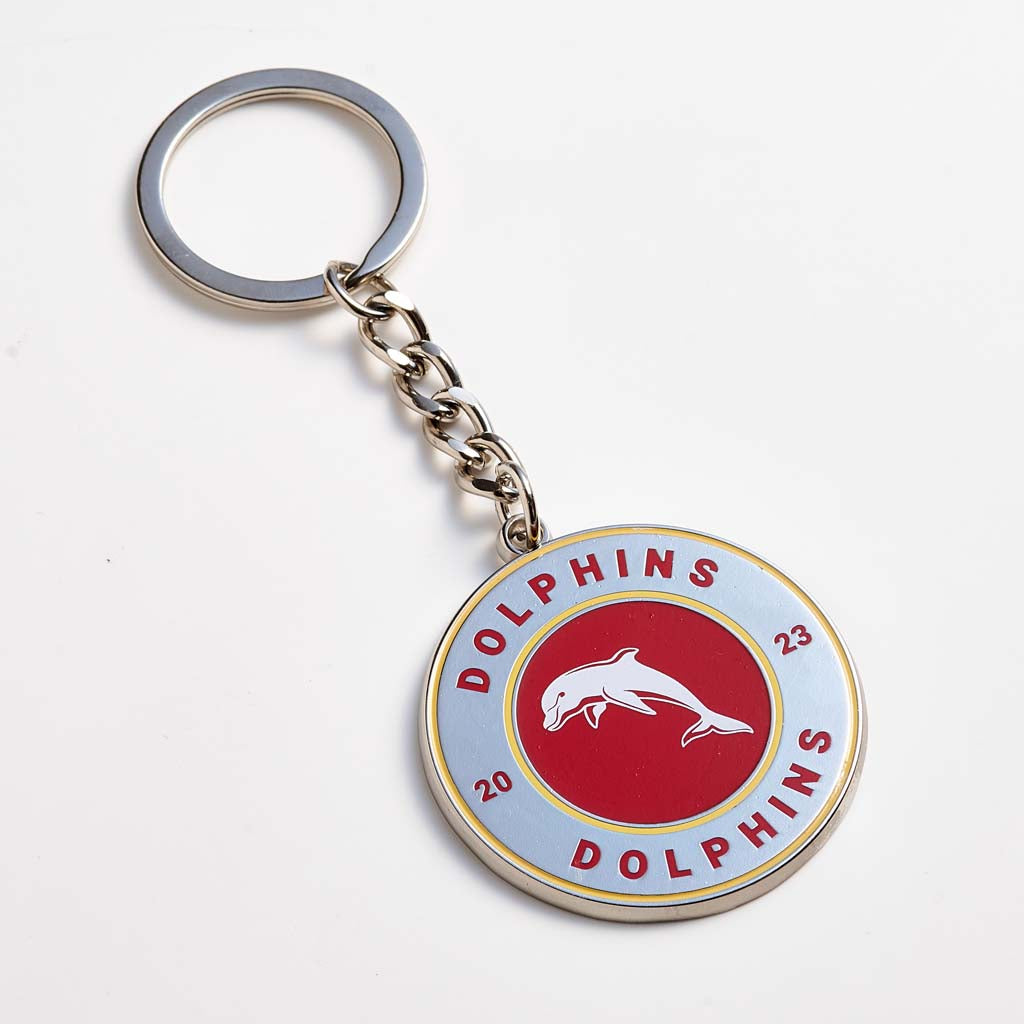 Dolphins Round Keyring