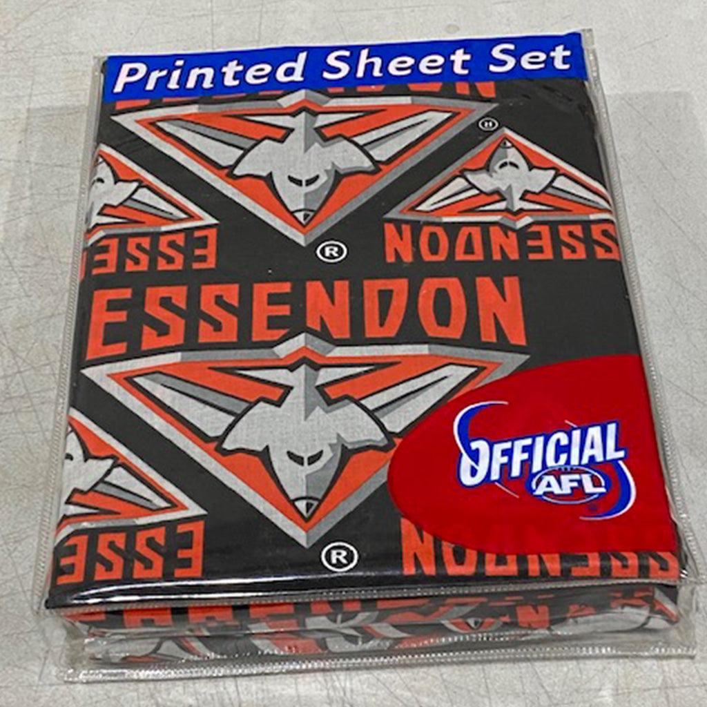 Essendon Bombers Printed Sheet Set Single - Jerseys Megastore