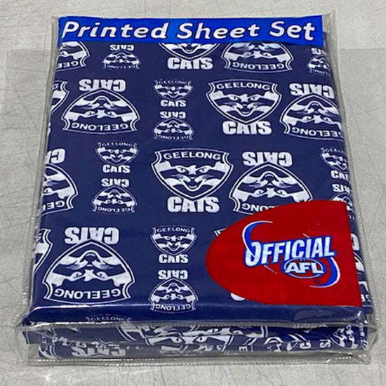 Geelong Cats Printed Sheet Set Single - Jerseys Megastore