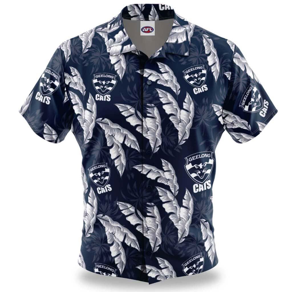 Geelong Cats 'Paradise' Hawaiian Shirt - Jerseys Megastore