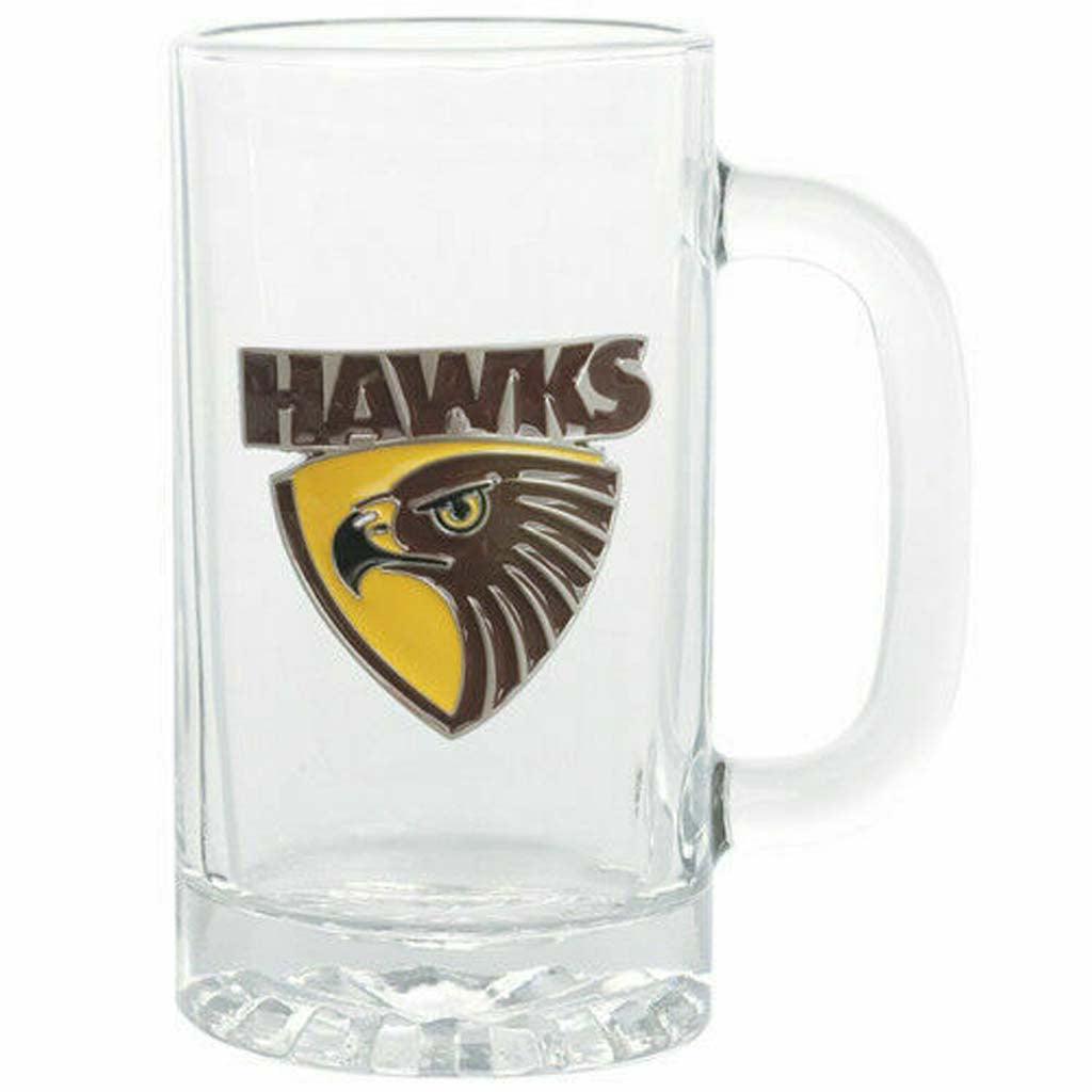 Hawthorn Hawks Metal Badge Stein Glass - Jerseys Megastore