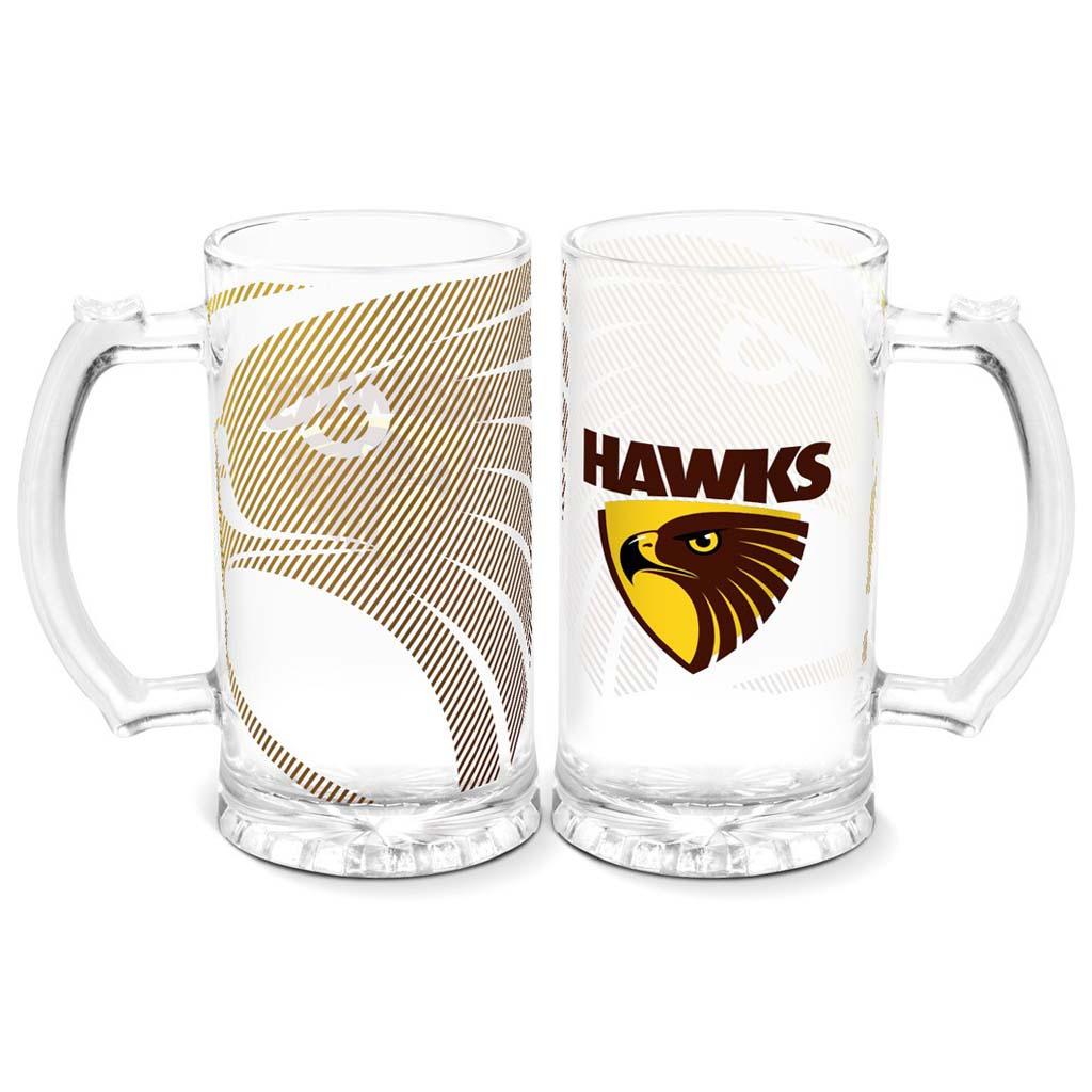 Hawthorn Hawks Stein Glass & Magnetic Bottle Opener Pack - Jerseys Megastore