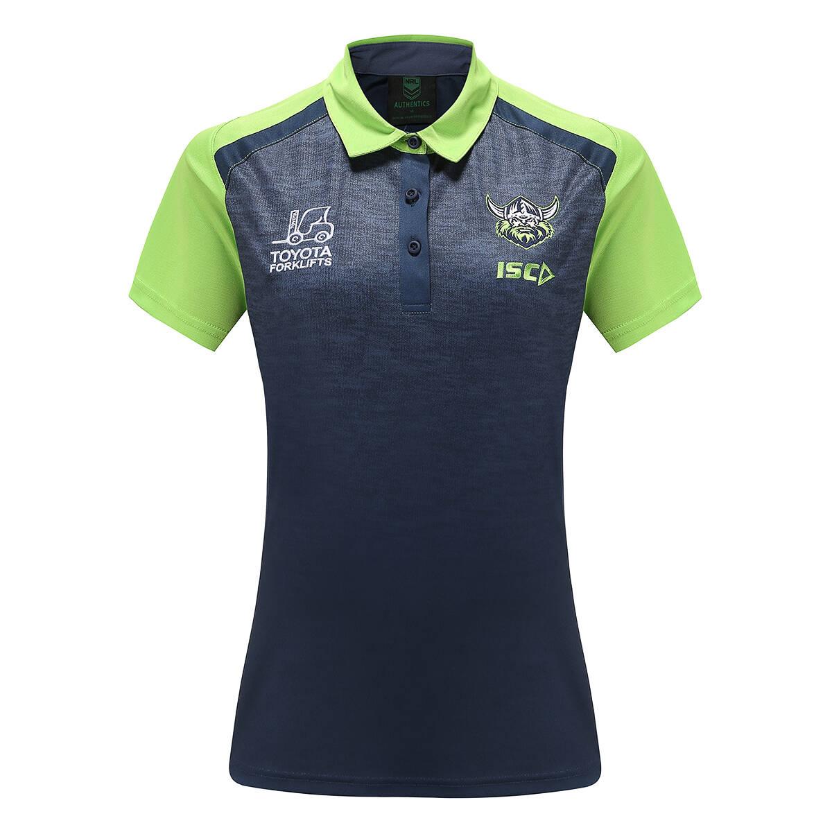 Load image into Gallery viewer, Canberra Raiders 2023 Polo Navy-Green - Ladies - Jerseys Megastore
