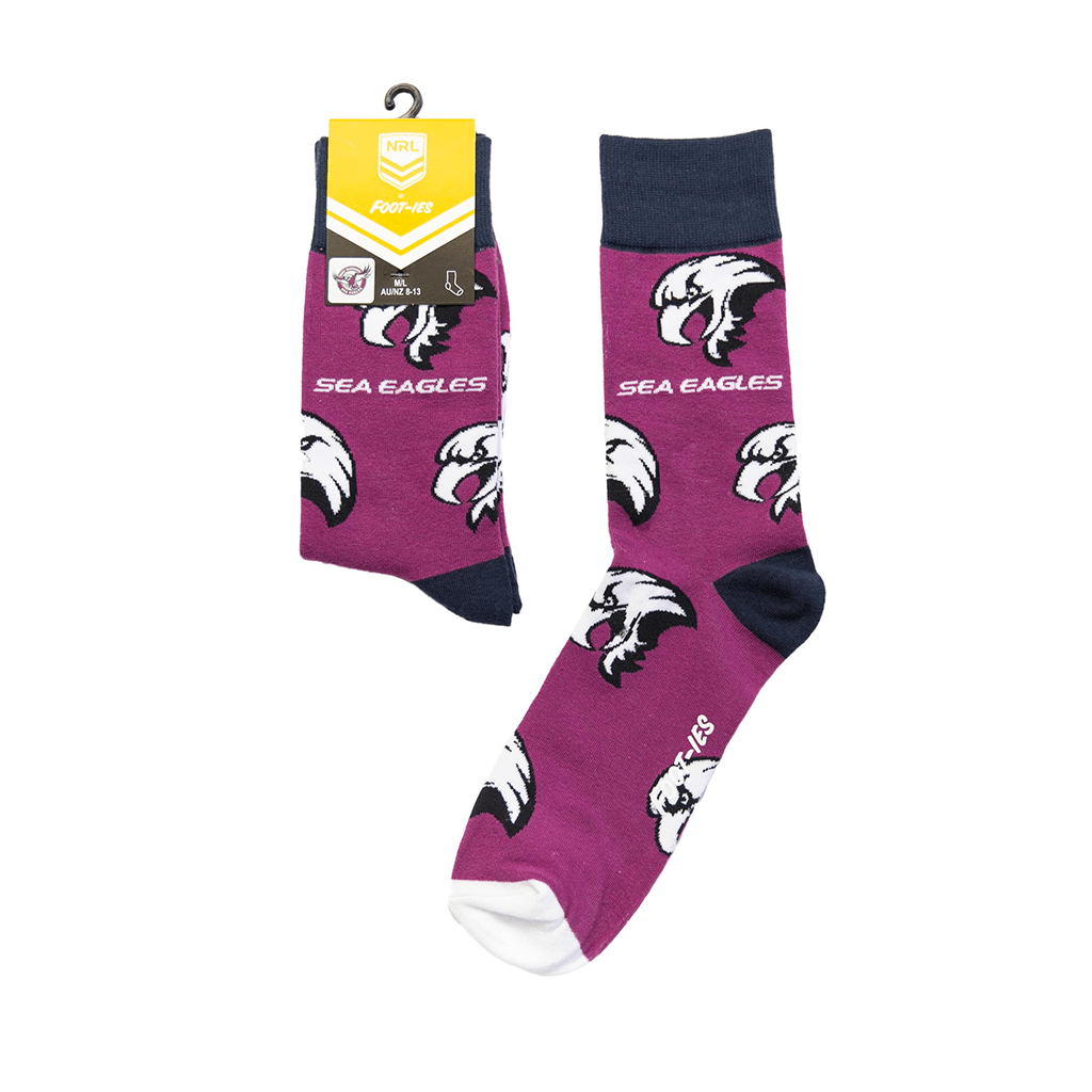 Manly Sea Eagles Large Logos Sock - 1 Pair - Jerseys Megastore