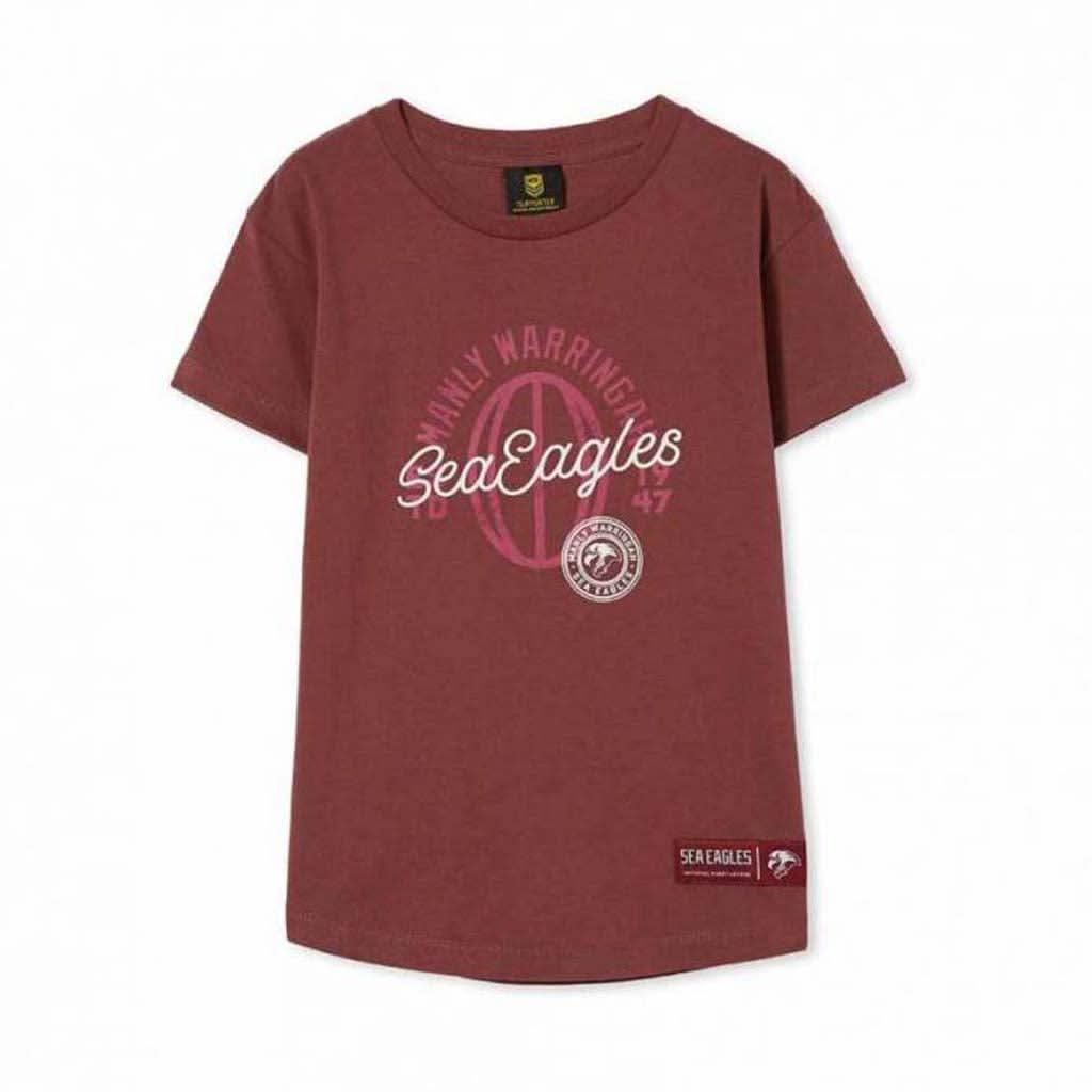 Manly Sea Eagles Kids Puff Print Tee - Jerseys Megastore
