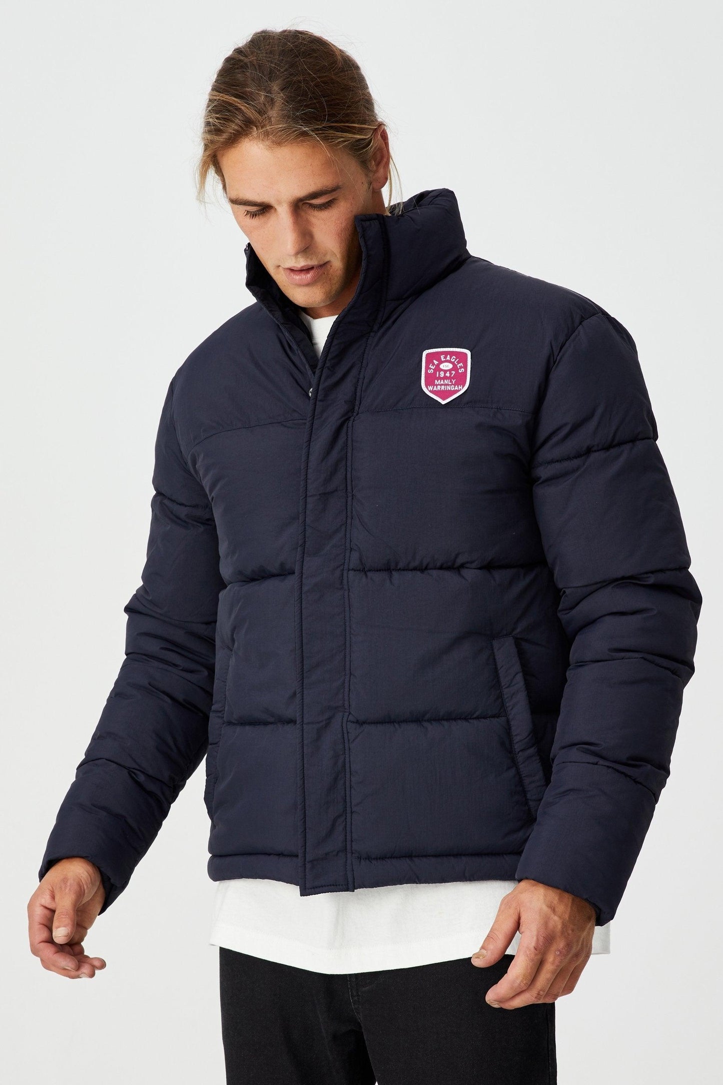 Manly Sea Eagles Mens Team Puffa Jacket - Jerseys Megastore