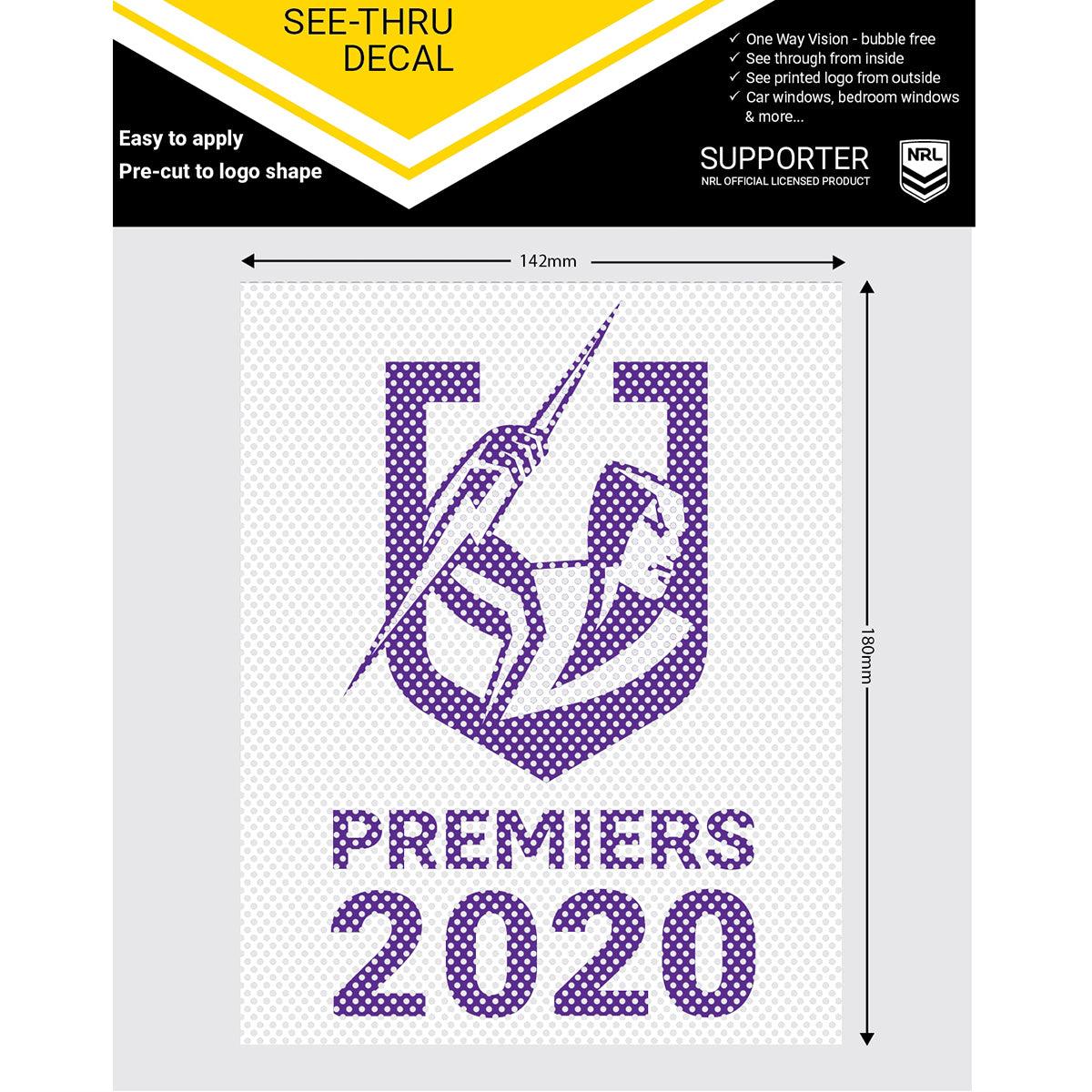 Melbourne Storm 2020 Premiers See-Thru Decal - Jerseys Megastore