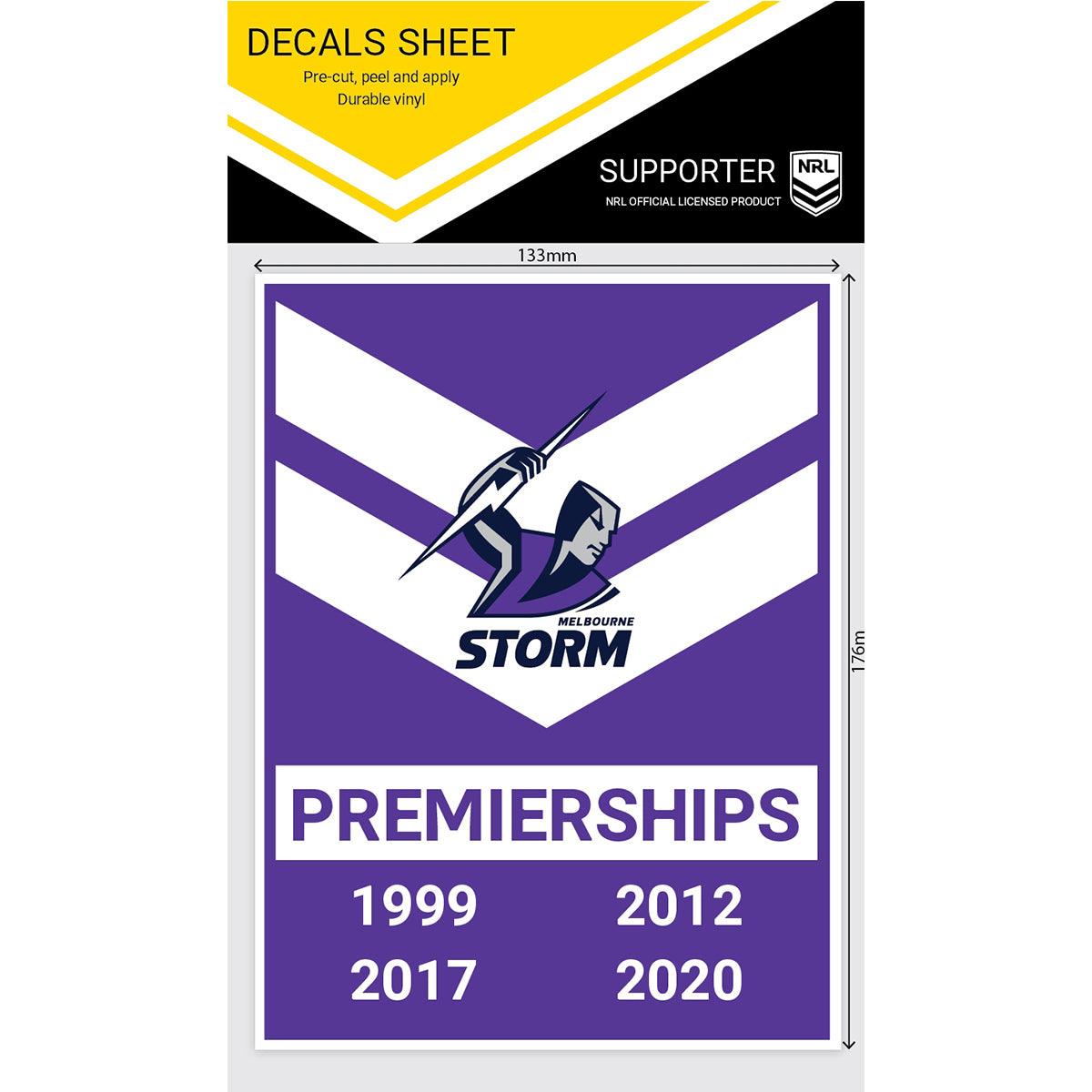 Melbourne Storm Premiership Years Decals - Jerseys Megastore