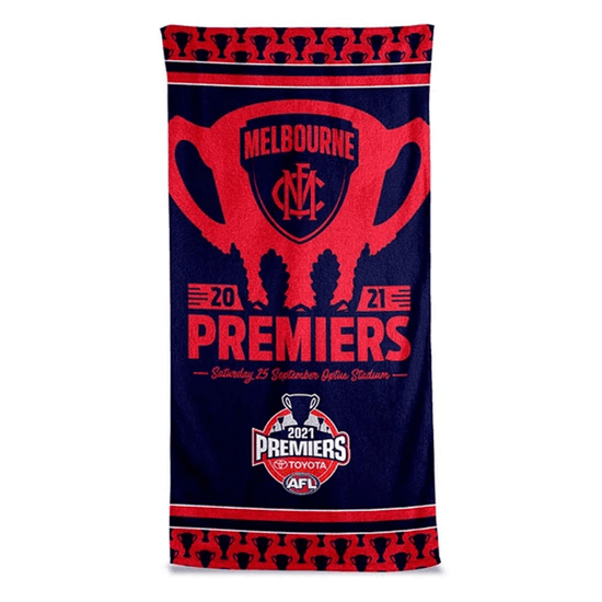 Melbourne Demons 2021 Premiership Logo Beach Towel - Jerseys Megastore