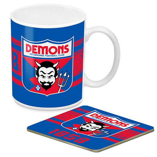Melbourne Demons Heritage Mug and Coaster Set - Jerseys Megastore