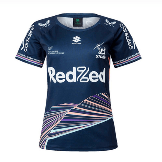 Melbourne Storm 2022 Women In League Warm Up Tee - Ladies - Jerseys Megastore
