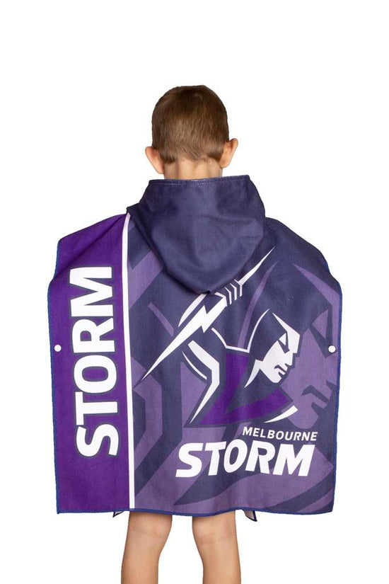 Melbourne Storm Kids Mascot Hooded Beach Towel - Jerseys Megastore