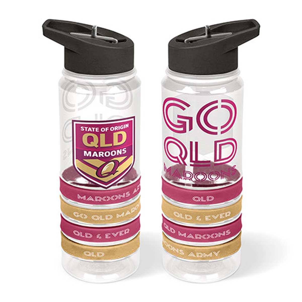 Queensland Maroons Tritan Bottle with Bracelets - Jerseys Megastore