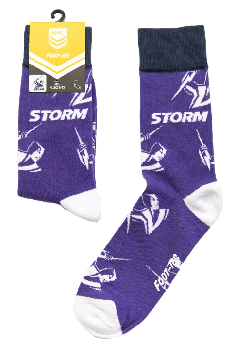 Melbourne Storm Large Logos Sock - 1 Pair - Jerseys Megastore