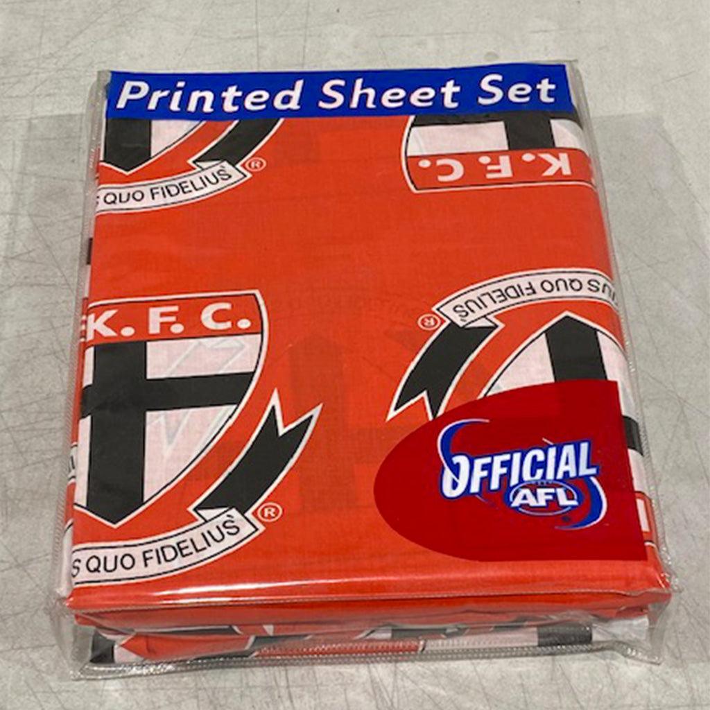 St Kilda Saints Printed Sheet Set Single - Jerseys Megastore