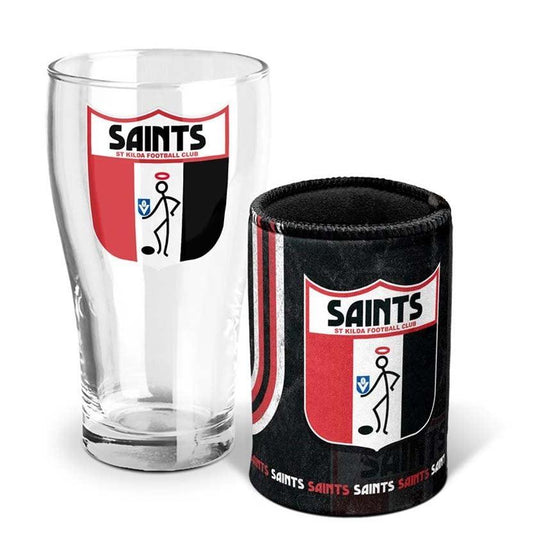St Kilda Saints Heritage Pint Glass & Can Cooler - Jerseys Megastore