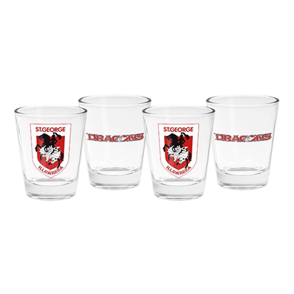 St George Dragons Set of 4 Shot Glasses - Jerseys Megastore