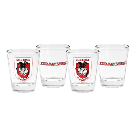 St George Dragons Set of 4 Shot Glasses - Jerseys Megastore