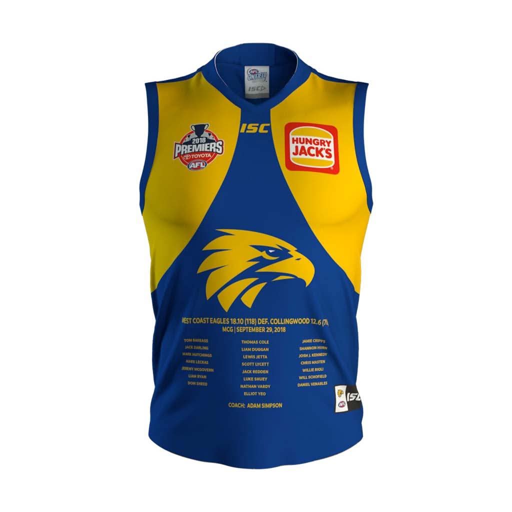 West Coast Eagles 2018 Premiers Guernsey - Youth - Jerseys Megastore