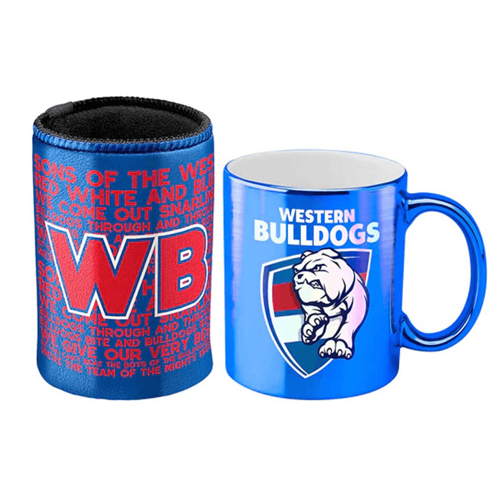 Western Bulldogs Metallic Can Cooler & Mug Gift Pack - Jerseys Megastore