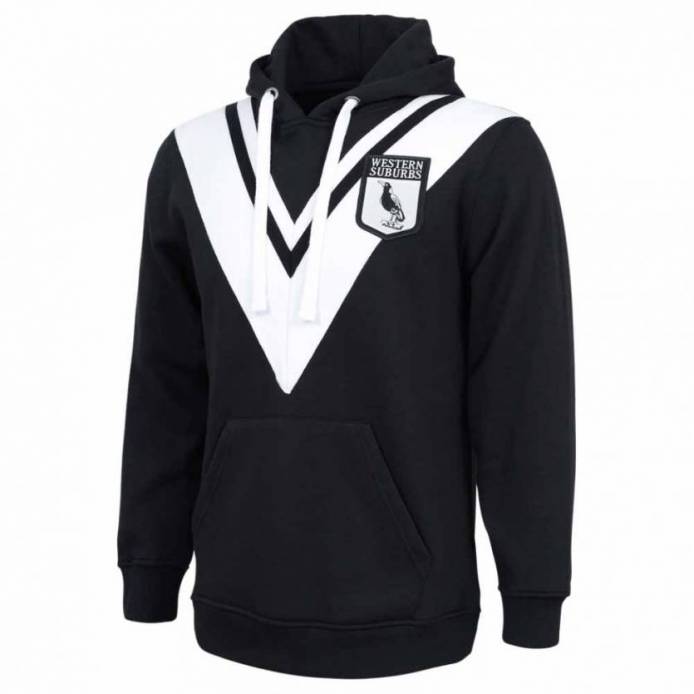 Western Suburbs Magpies Retro Hoodie Adult
