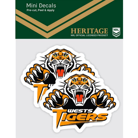 Wests Tigers Heritage Mini Decals - Jerseys Megastore