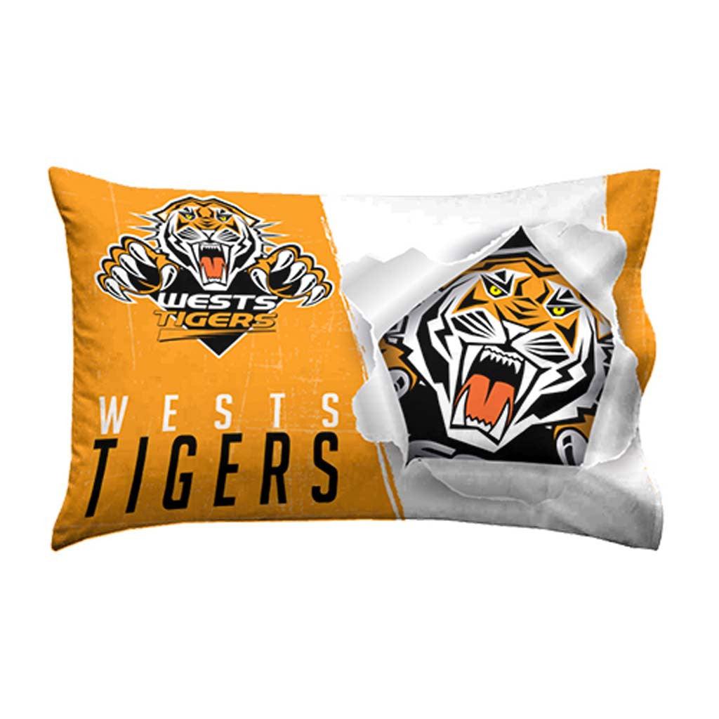 Wests Tigers Single Pillow Case - Jerseys Megastore